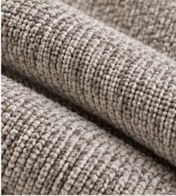 Chenille woven fabric swatch with soft tufted yarn texture