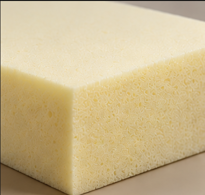 High-density foam cushion insert prepared for sofa upholstery